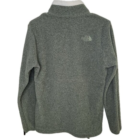 The North Face Lower Cliffs Pullover Fleece Womens Half Zip Heather Green M - Picture 3 of 9